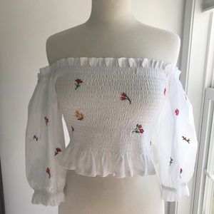 Zara cropped off the shoulder blouse